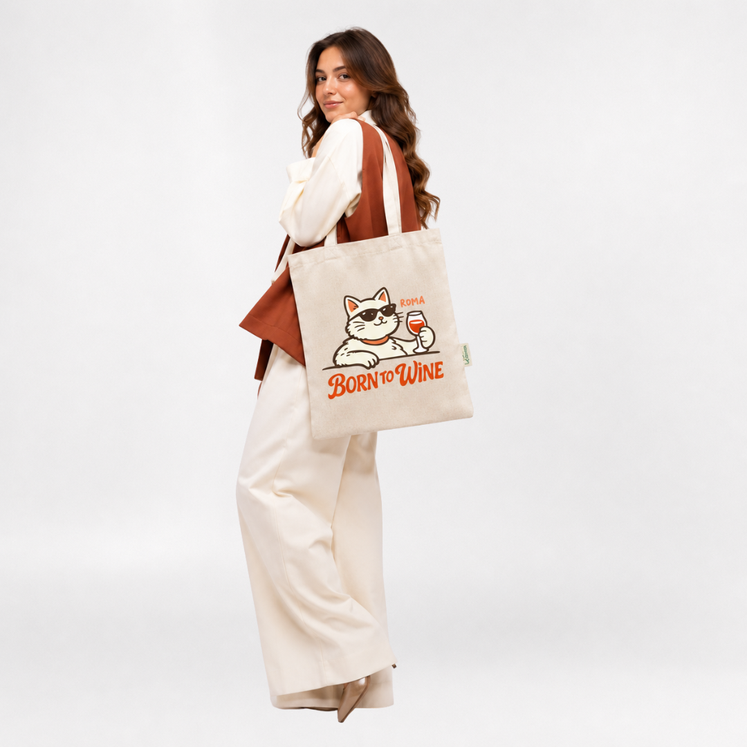 Born to wine tote bag