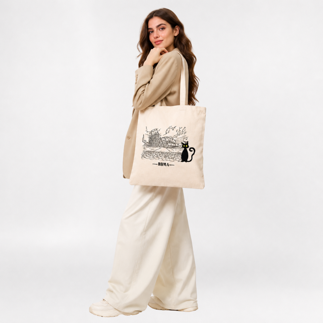 Roma gatto tote bag