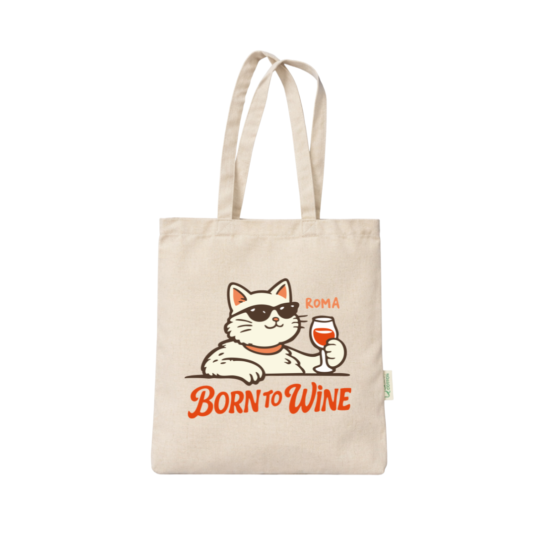 Born to wine tote bag