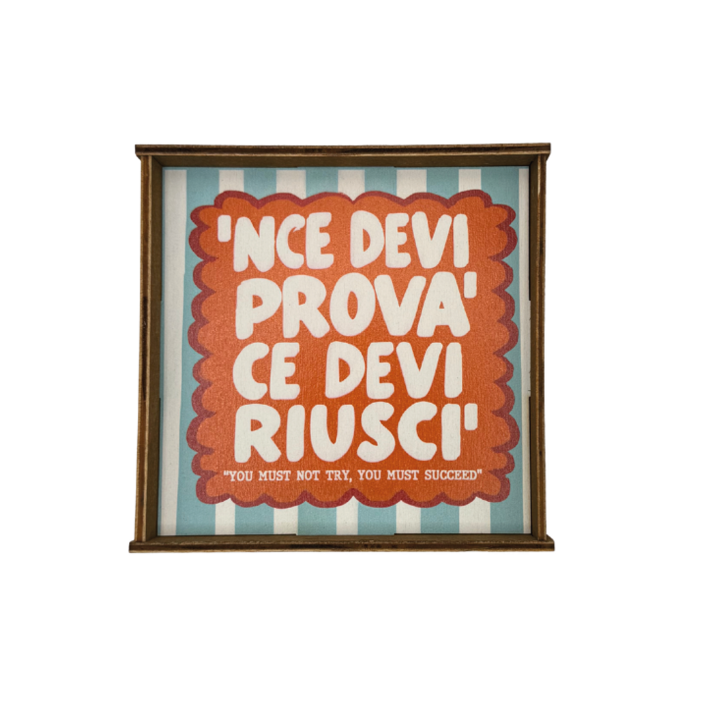 'NCE DEVI PROVA' CE DEVI RIUSCI' QUADRETTO
