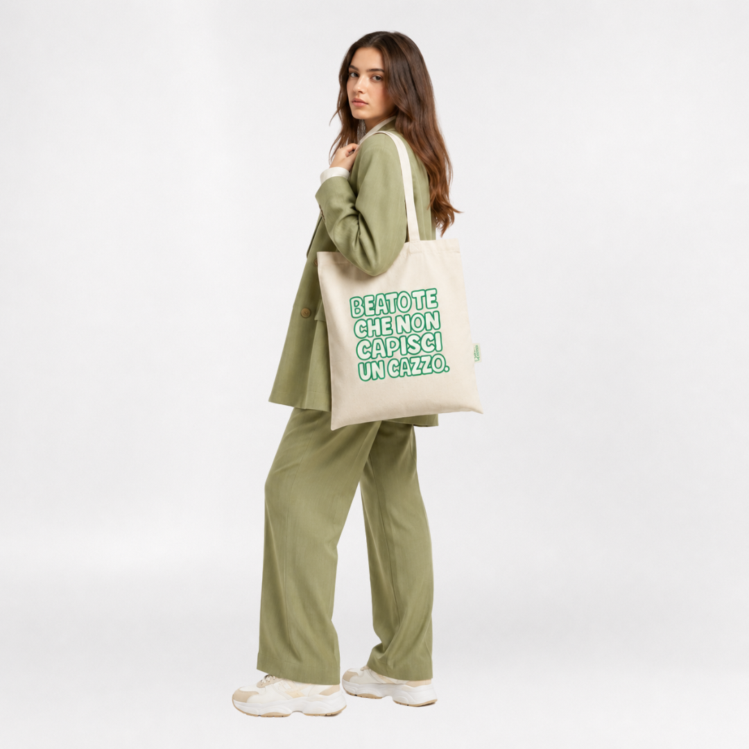 Beato te che non capisci un cazzo tote bag