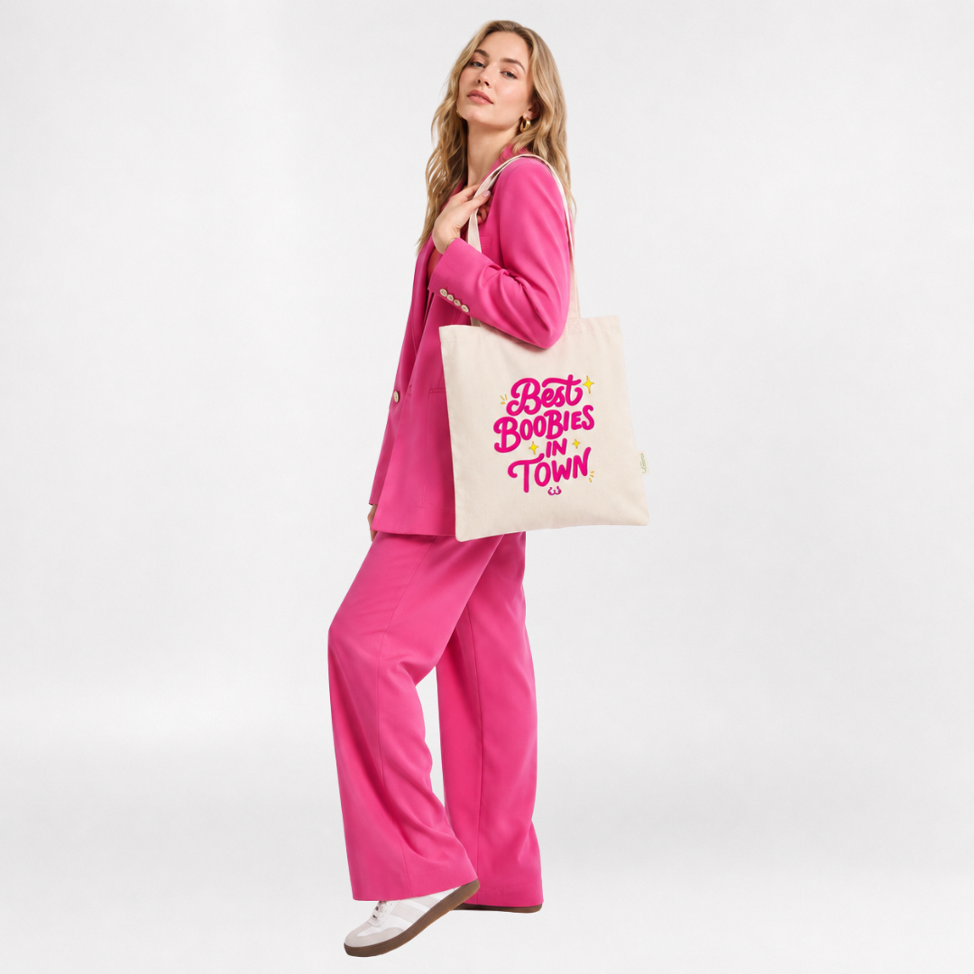 Best boobies in town tote bag