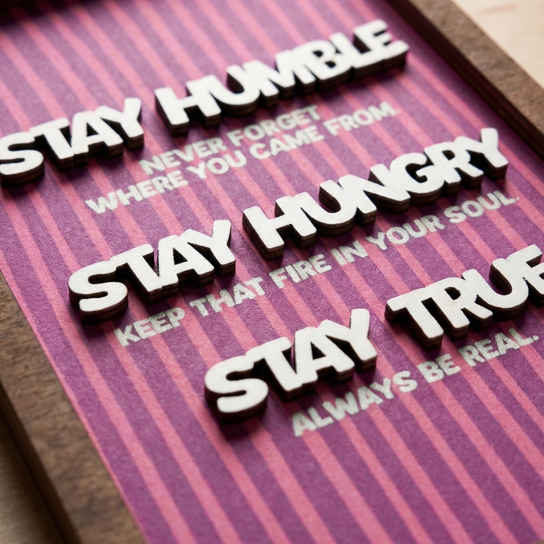 Quadretto stay humble - stay hungry - stay true