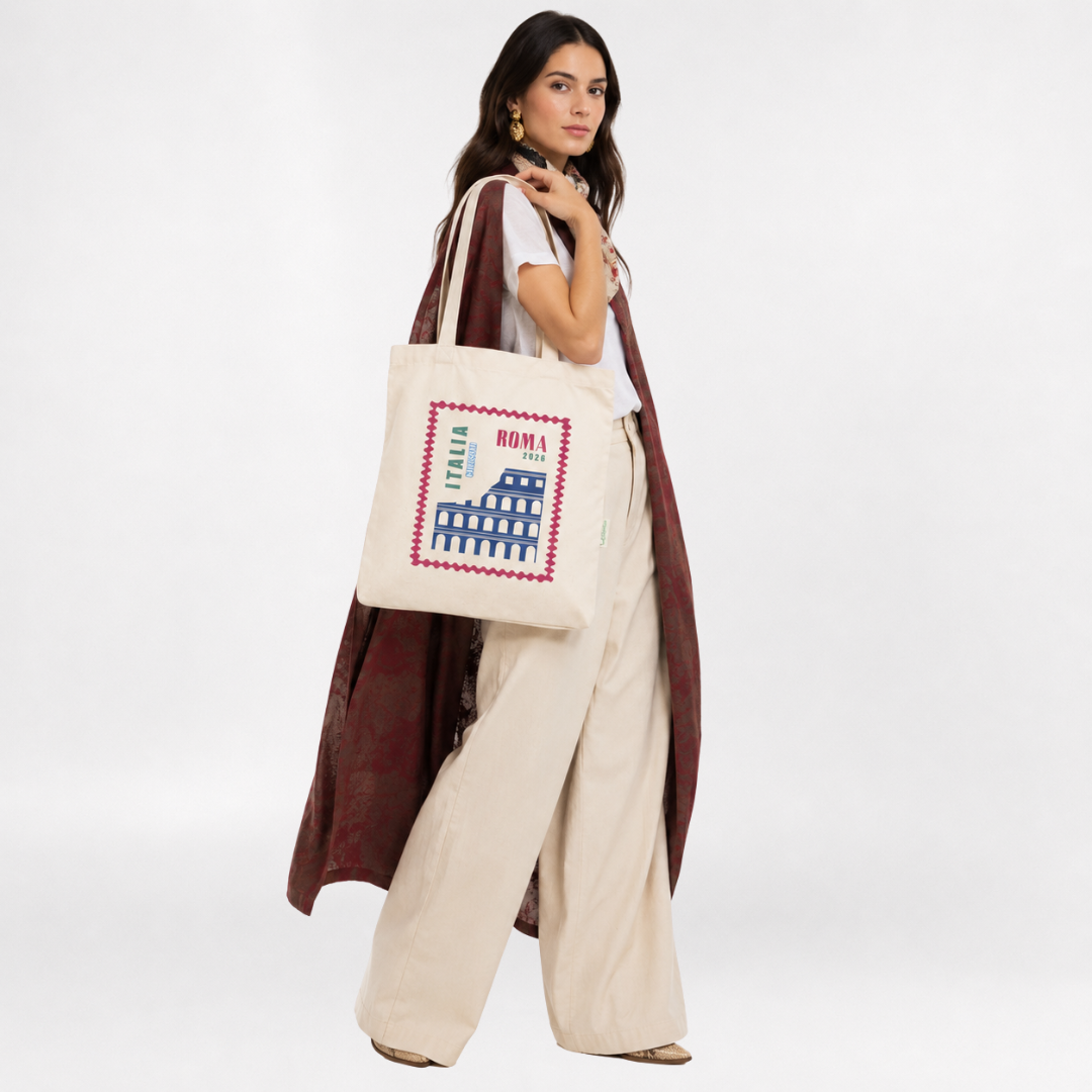 Roma francobollo tote bag