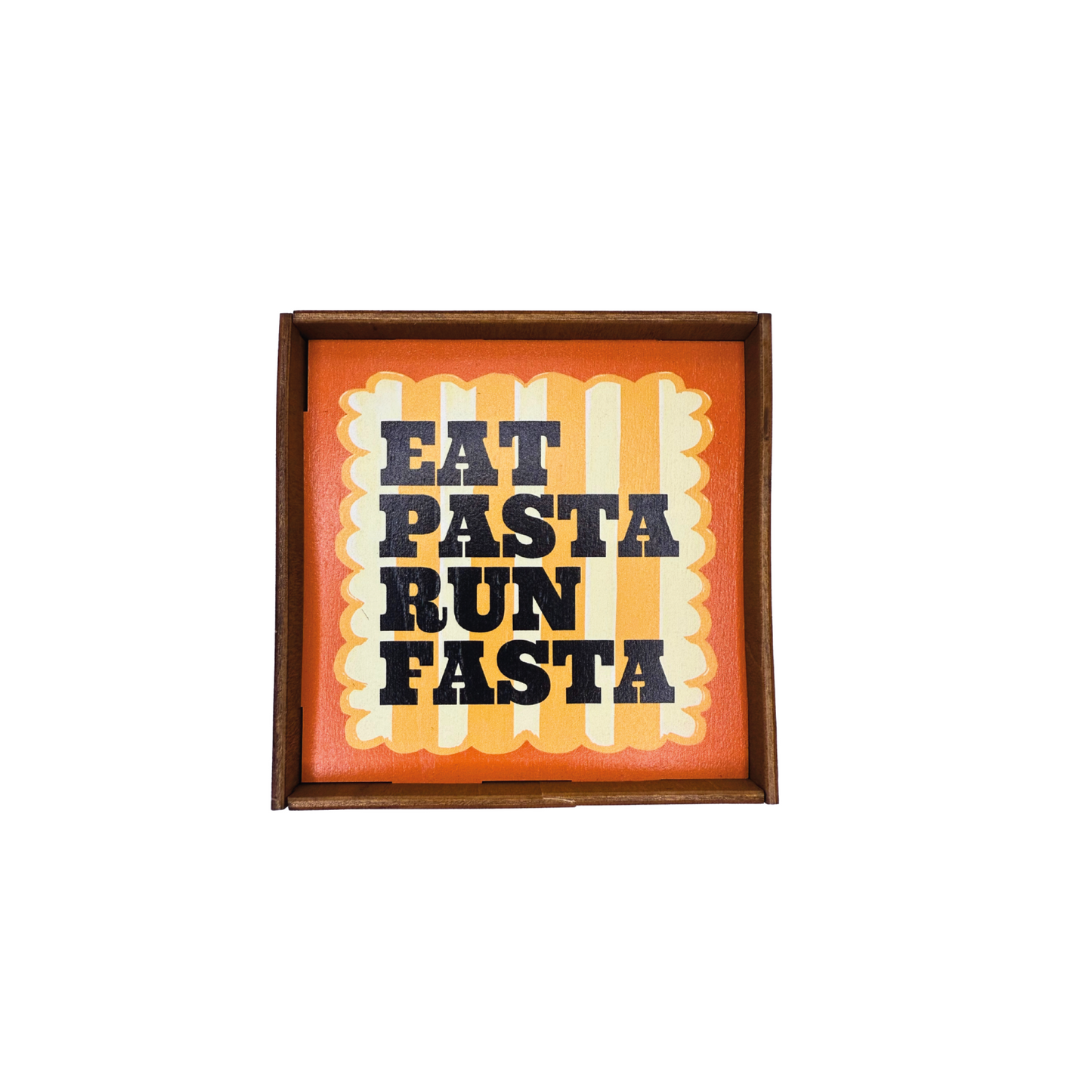 Eat pasta run fasta quadretto