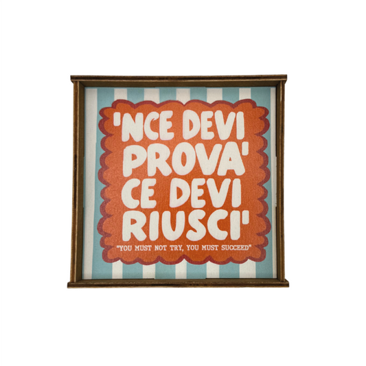 'NCE DEVI PROVA' CE DEVI RIUSCI' QUADRETTO
