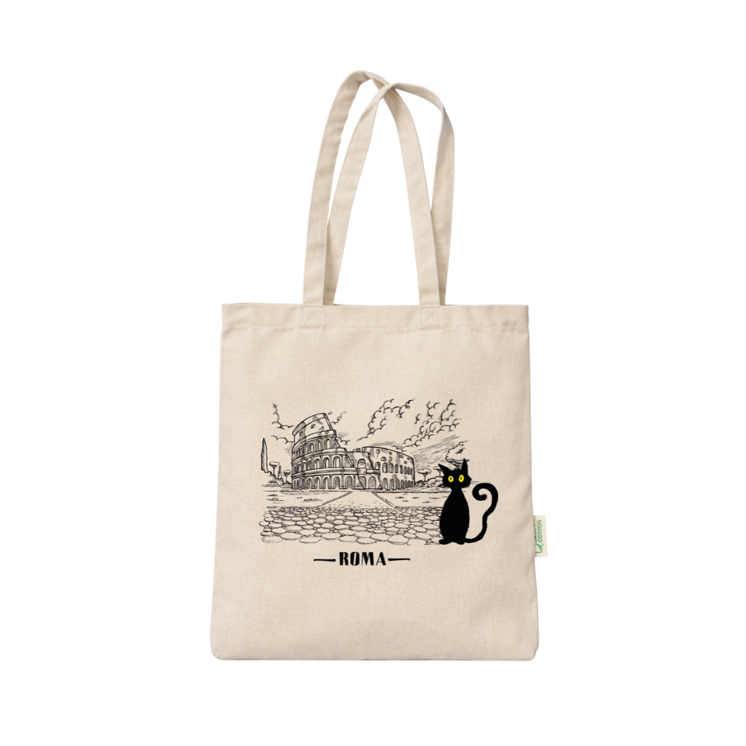 Roma gatto tote bag