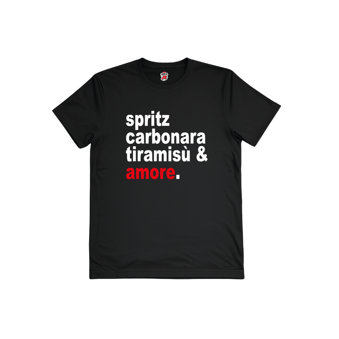 Spritz carbonara tiramisù  & amore t-shirt