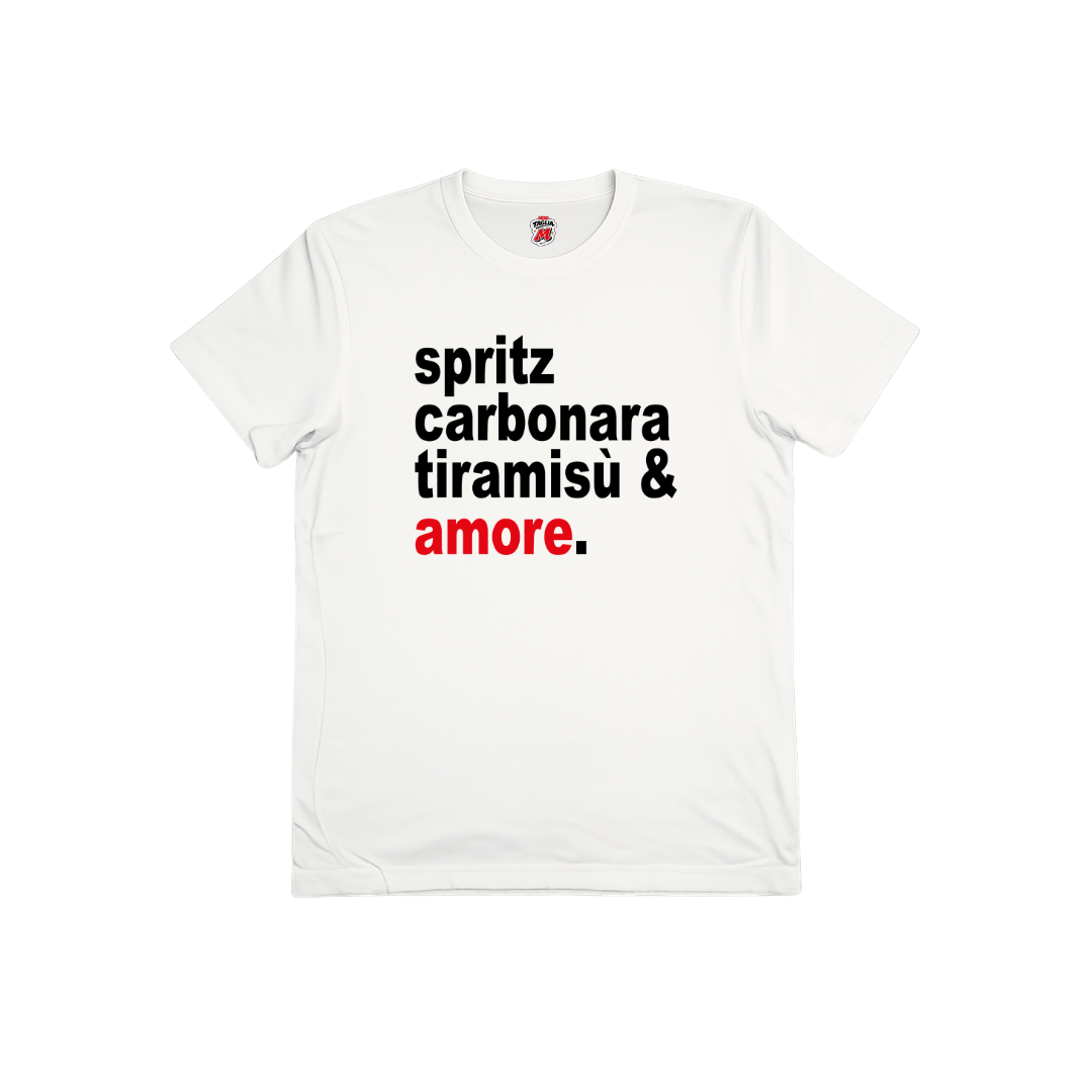 Spritz carbonara tiramisù  & amore t-shirt