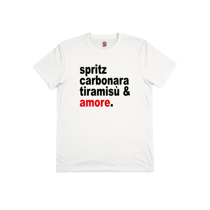 Spritz carbonara tiramisù  & amore t-shirt