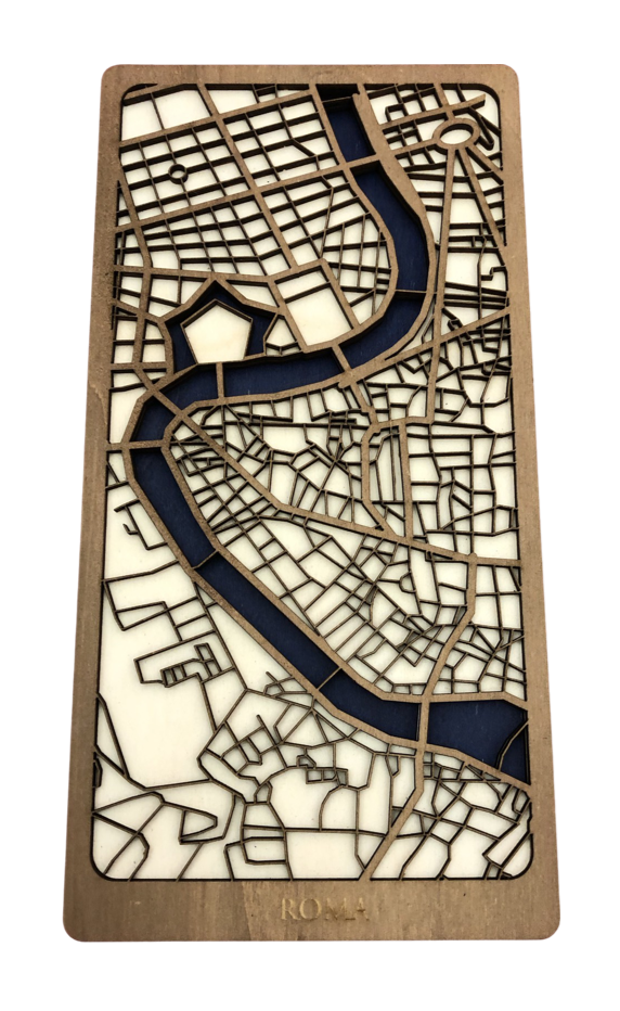 MAPPA DI ROMA IN LEGNO